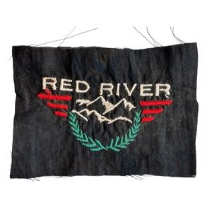 Red River Embroidered Patch Unisex OS Black Good Vintage Mountain Wing Laurel